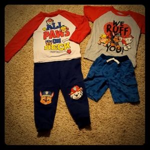 🦋Paw Patrol shirts Boy Bundle with pants/shorts